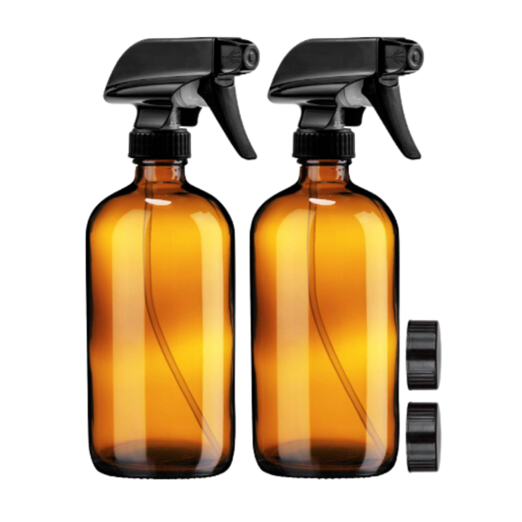 kitchen organization bathroom organization amber spray bottles