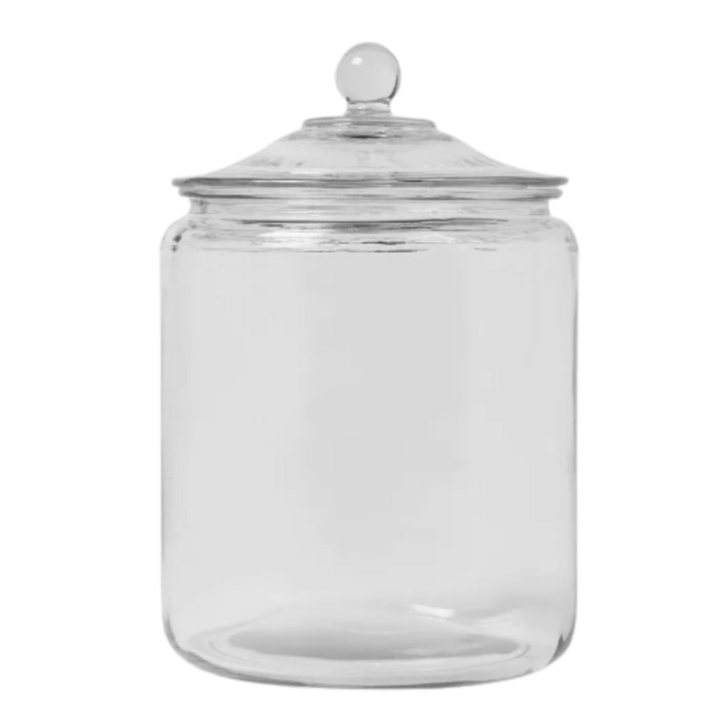 glass jar with glass lid, pantry